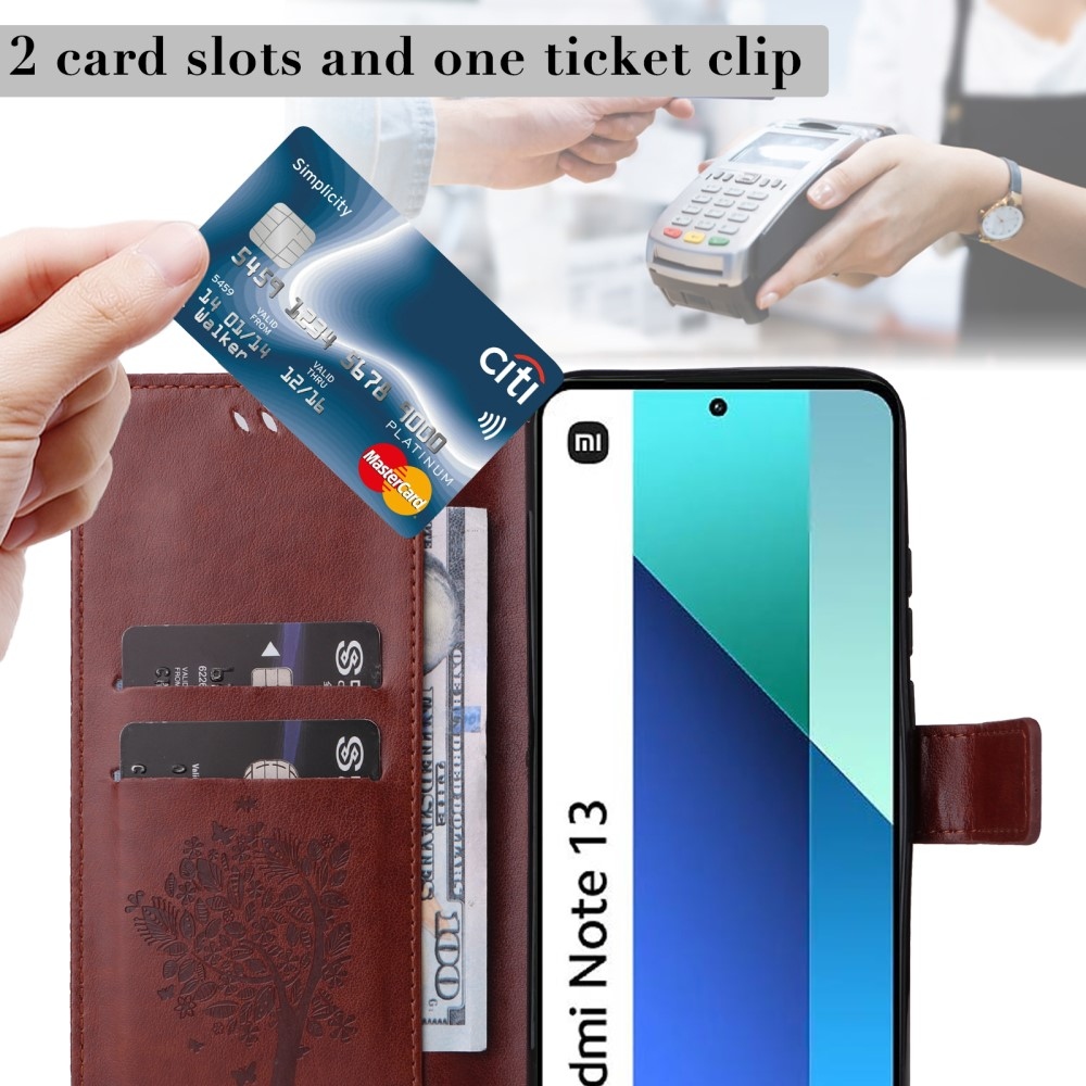 Fák könyve tok Xiaomi Redmi Note 13-hoz - barna