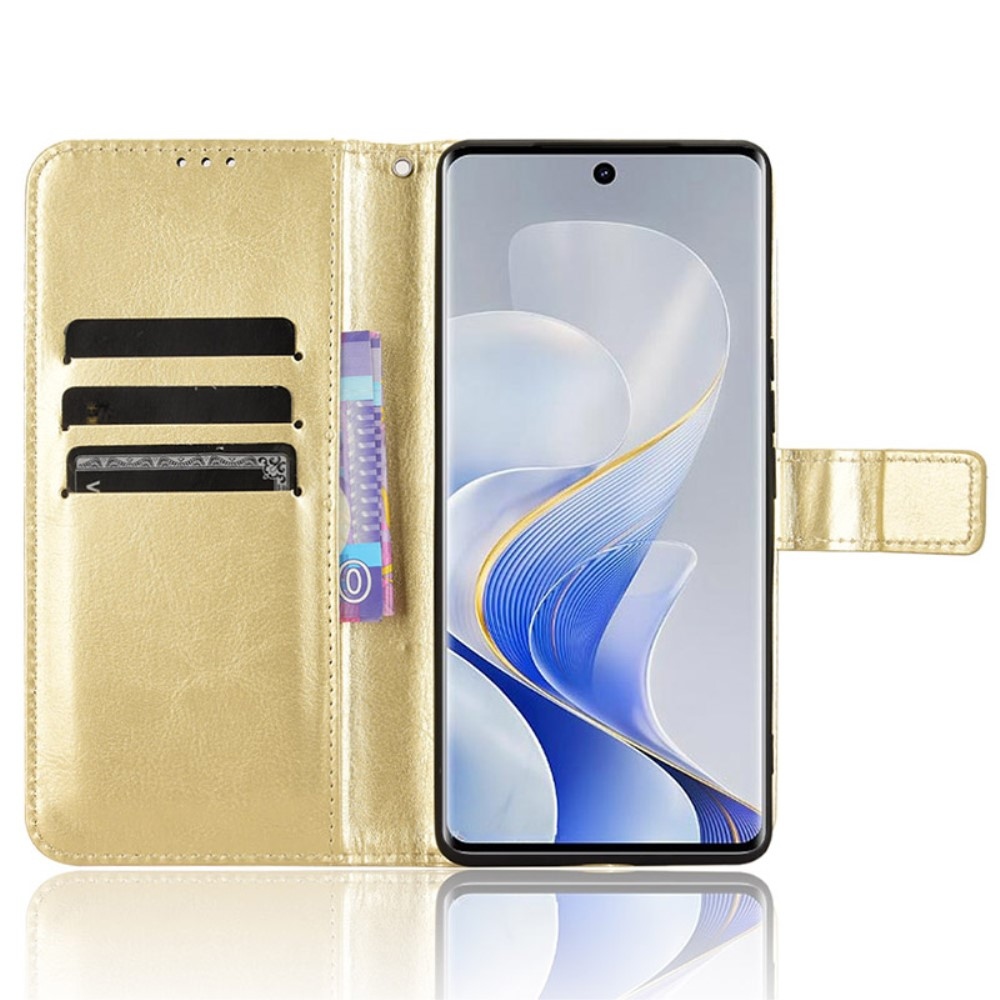 Őrült könyv tok a Vivo V40 5G-hez - arany színben