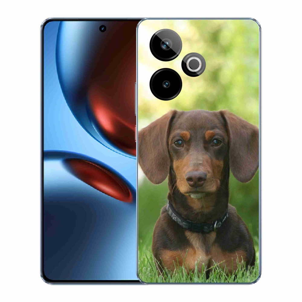 Rugalmas zselés tok mmCase képpel a Realme GT 7 5G/GT 7T 5G számára - barna tacskó