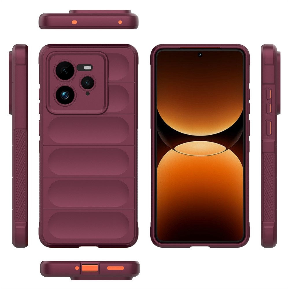 Rugg tartós zselés tok a Realme GT 7 Pro 5G számára - bordó színű