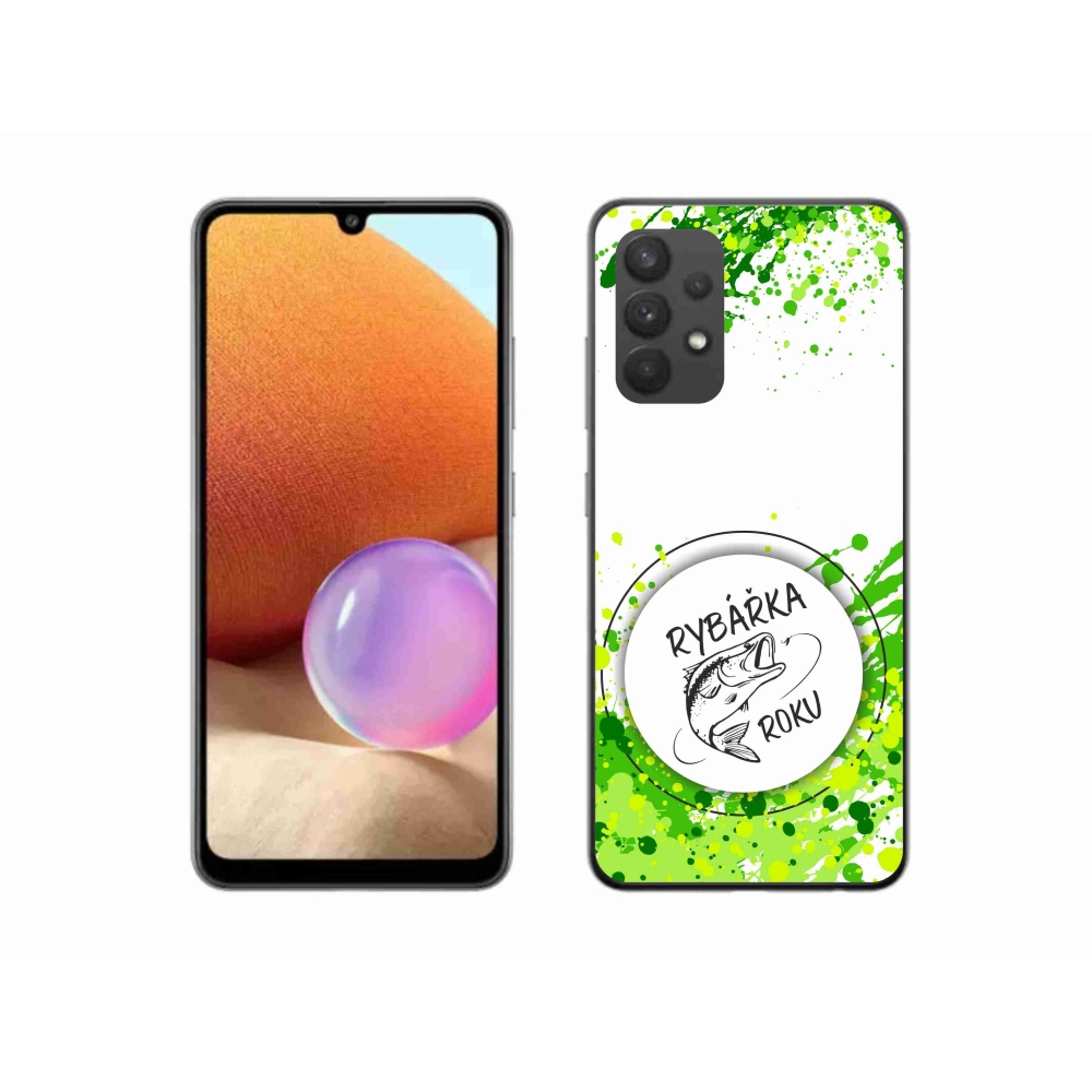 Gél borító mmCase Samsung Galaxy A32 4G - az év horgásza fehér háttérrel