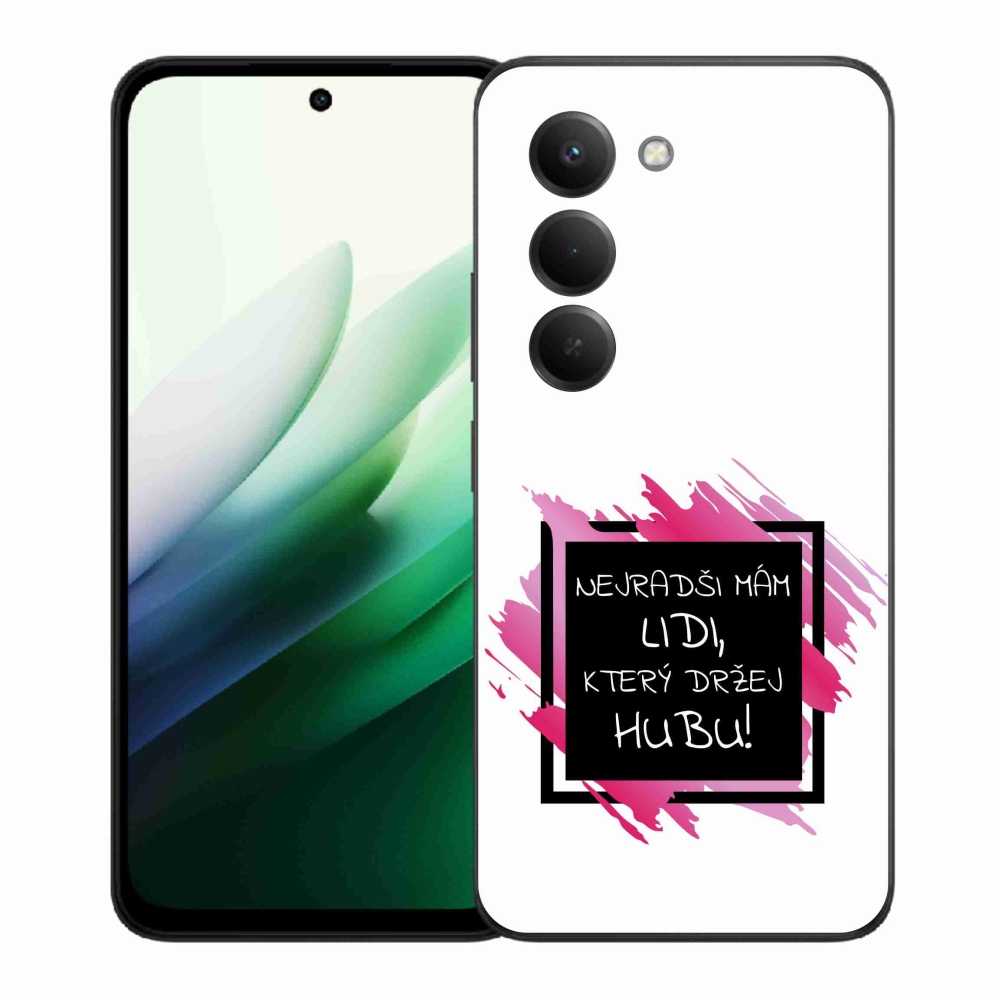 Gél borító mmCase a Xiaomi Redmi 15 5G-hez - vicces szöveg 7 fekete-fehér háttérrel