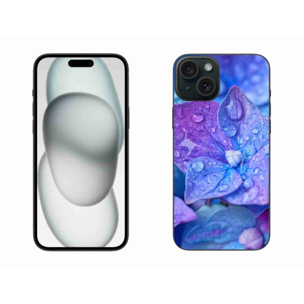 Gél védőhuzat mmCase iPhone 15 Plus készülékhez - lila virág