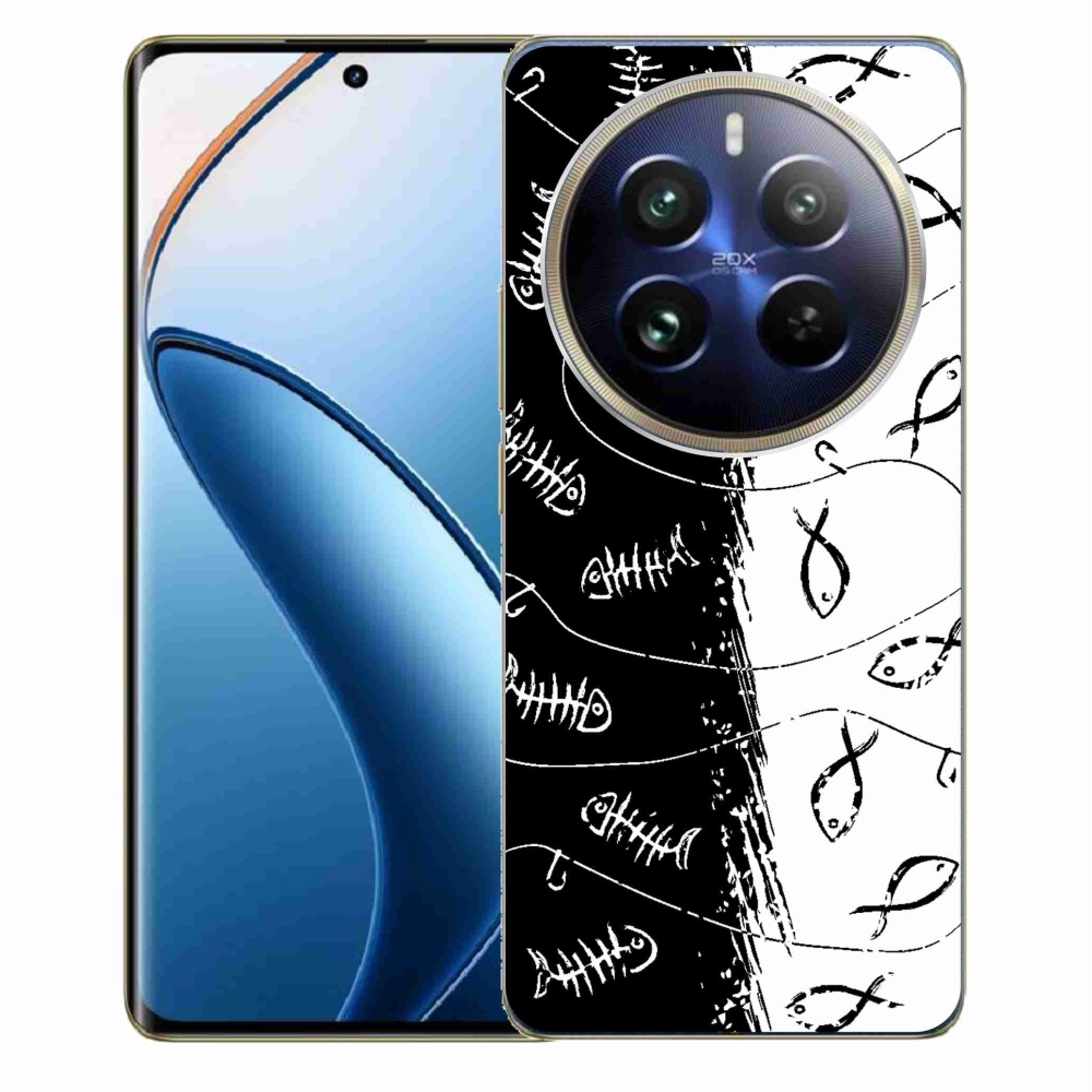 Zselés borítás mmCase a Realme 12 Pro 5G/12 Pro+ 5G számára - csontvázak és halak