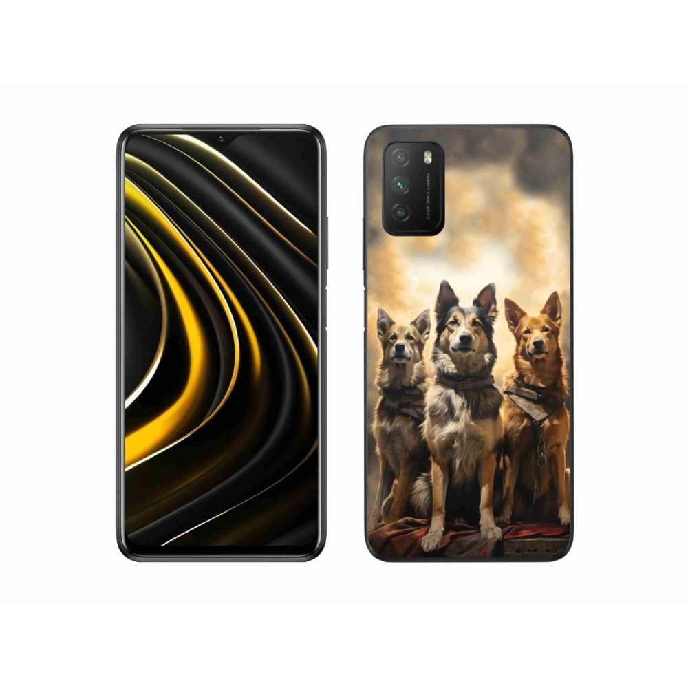 Gél borítás mmCase a Xiaomi Poco M3-hoz - három kutya
