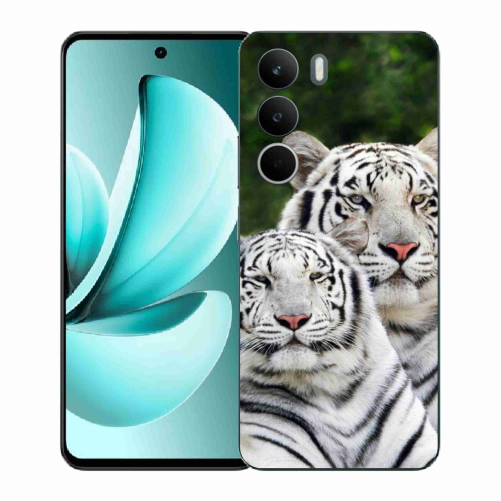 Gél borító mmCase a Realme C71 készülékhez - fehér tigrisek