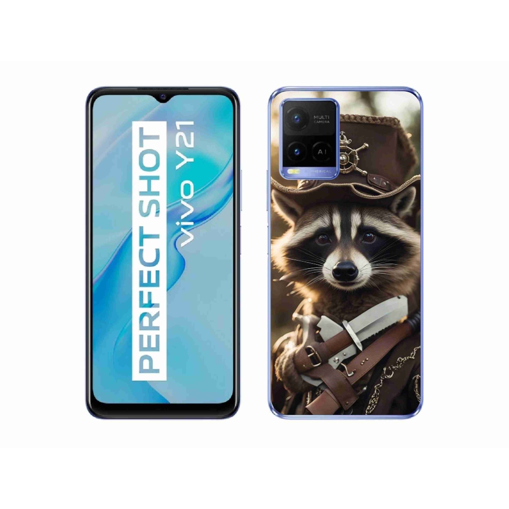 Zselés borítás mmCase a Vivo Y21/Y21s/Y33s készülékhez - mosómedve egyenruhában