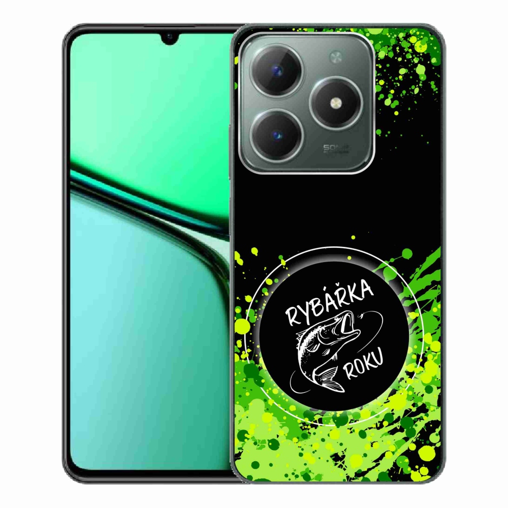 Gél borító mmCase a Realme C61 készülékhez - az év halásznője fekete háttérrel