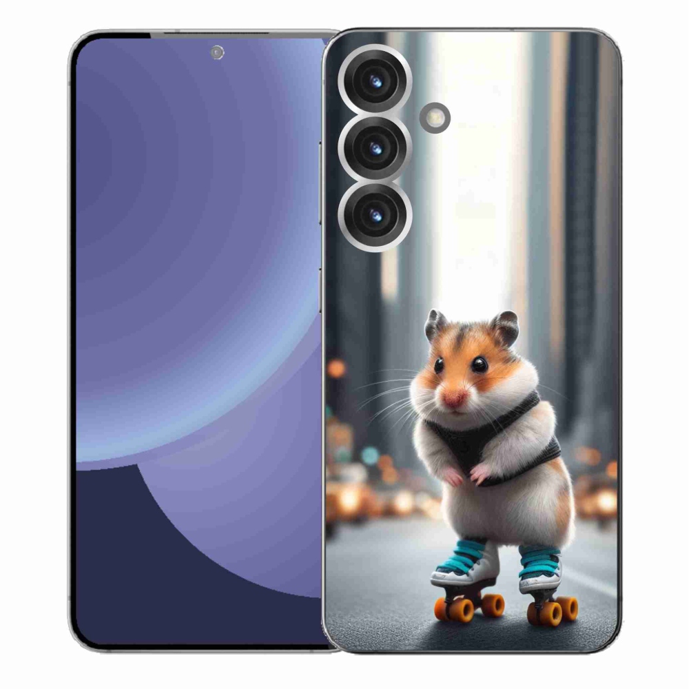 Zselés borítás mmCase Samsung Galaxy S25+ készülékhez - hörcsög a korcsolyán