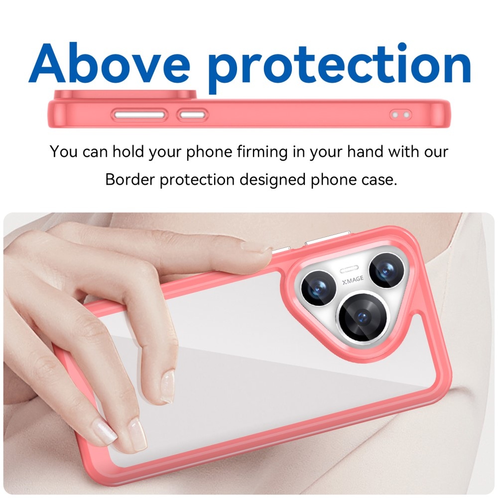 Gél tok fix hátlappal a Huawei Pura 70 készülékhez - piros