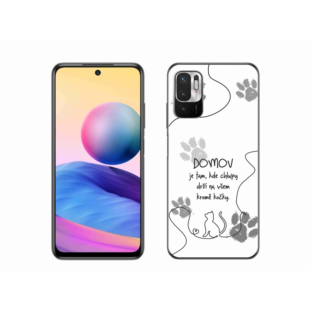 Gél borító mmCase a Xiaomi Redmi Note 10 5G-hez - macska motívum fehér háttérrel