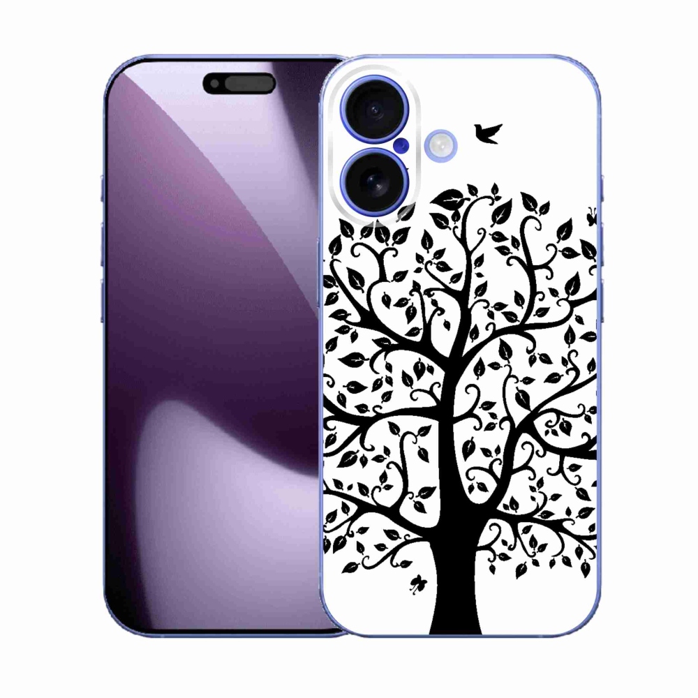 Zselés borítás mmCase iPhone 17 készülékhez - fekete-fehér fa