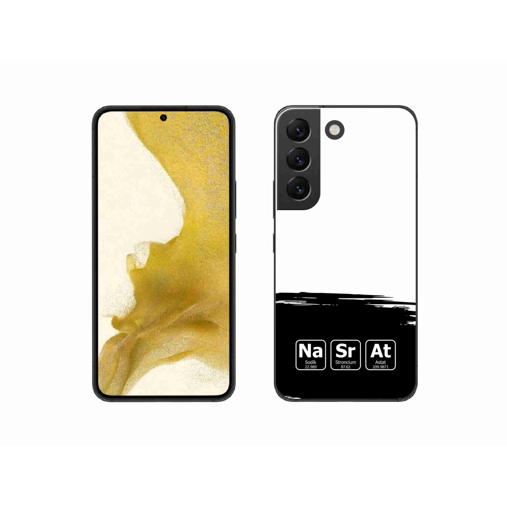 Gél borító mmCase Samsung Galaxy S22 5G - kémiai elemek fekete és fehér háttérrel