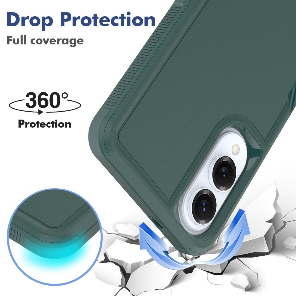 Ütésálló, tartós borítás Samsung Galaxy S25 Edge készülékhez - sötétzöld