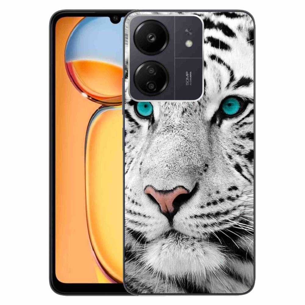 Gél borítás mmCase a Xiaomi Poco C65/Redmi 13C készülékhez - fehér tigris