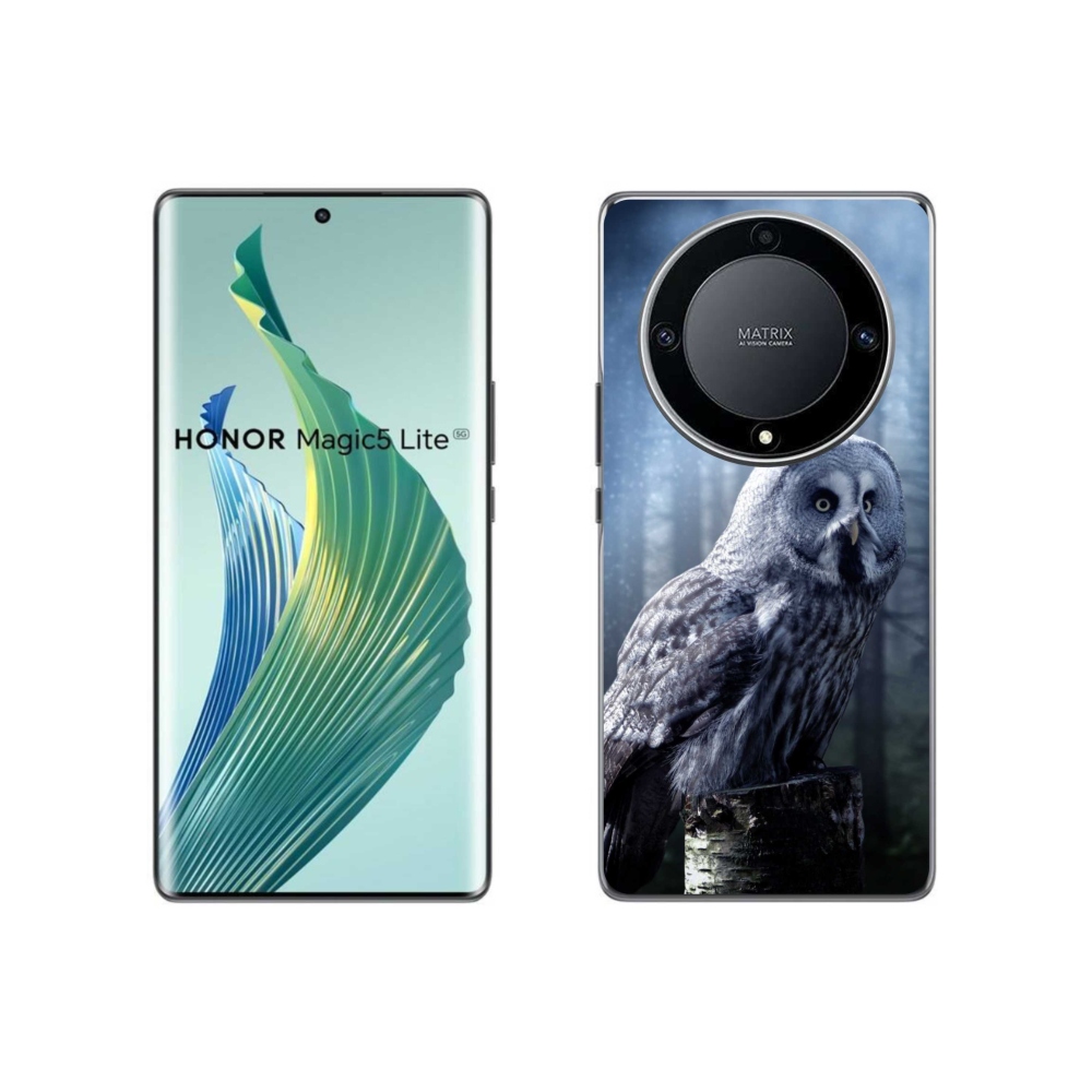 Zselés borítás mmCase a Honor Magic 5 Lite 5G számára - bagoly