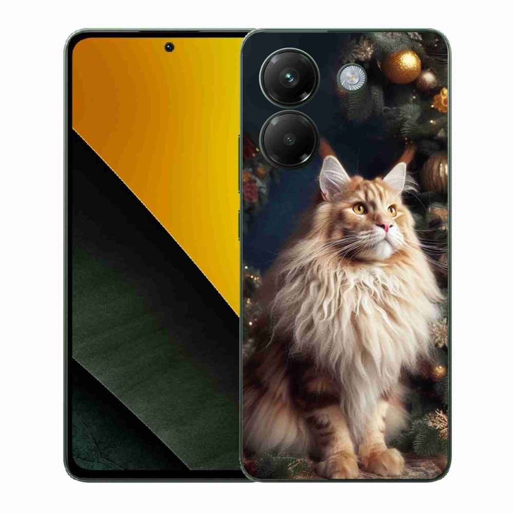 Gél borítás mmCase a Xiaomi Poco M7 Pro 5G számára - macska a fánál