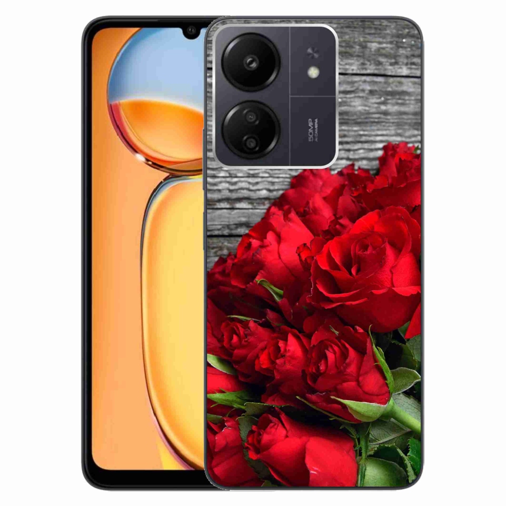 Gél borítás mmCase a Xiaomi Poco C65/Redmi 13C-hez - piros rózsa