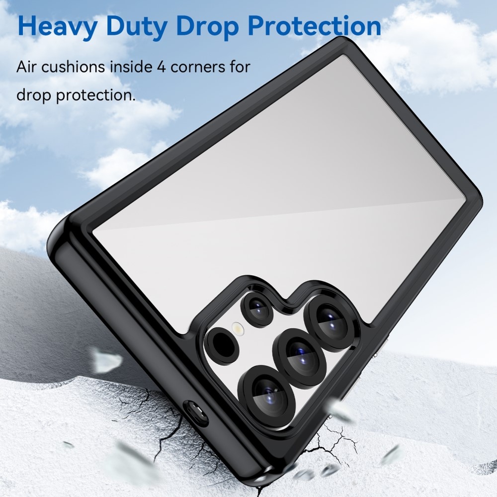 Gél tok fix hátlappal Samsung Galaxy S25 Ultra készülékhez - fekete