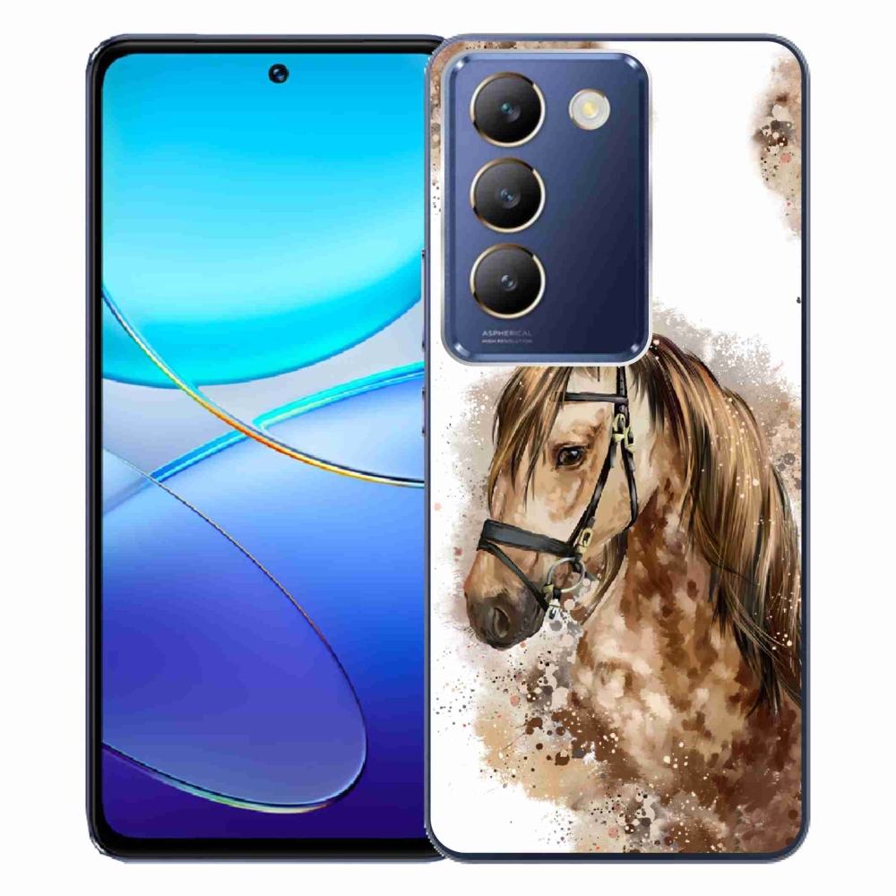 Gél borítás mmCase a Vivo V40 SE 4G/5G készülékhez - barna rajzfilm ló