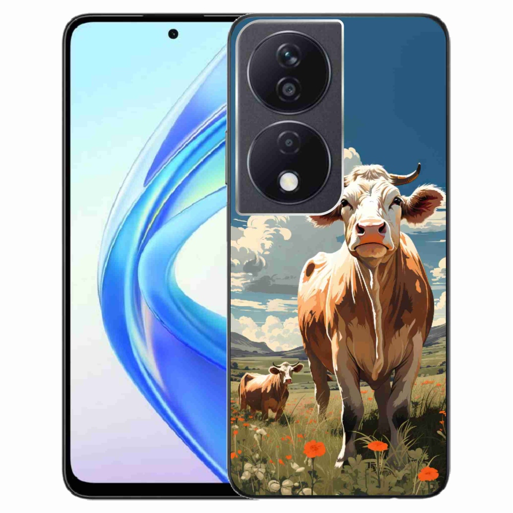 Zselés borítás mmCase a Honor X7b/Honor 90 Smart készülékhez - tehenek a réten