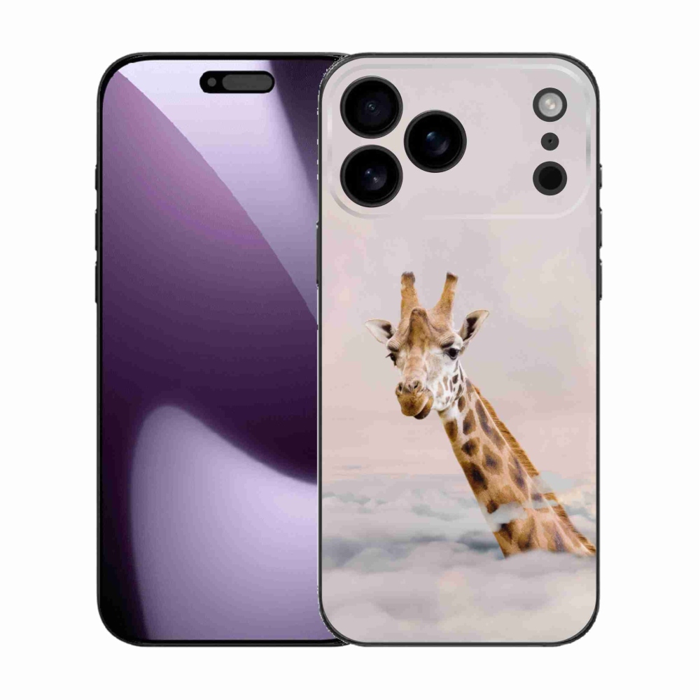 Zselés borítás mmCase iPhone 17 Pro Max készülékhez - zsiráf a felhőkben