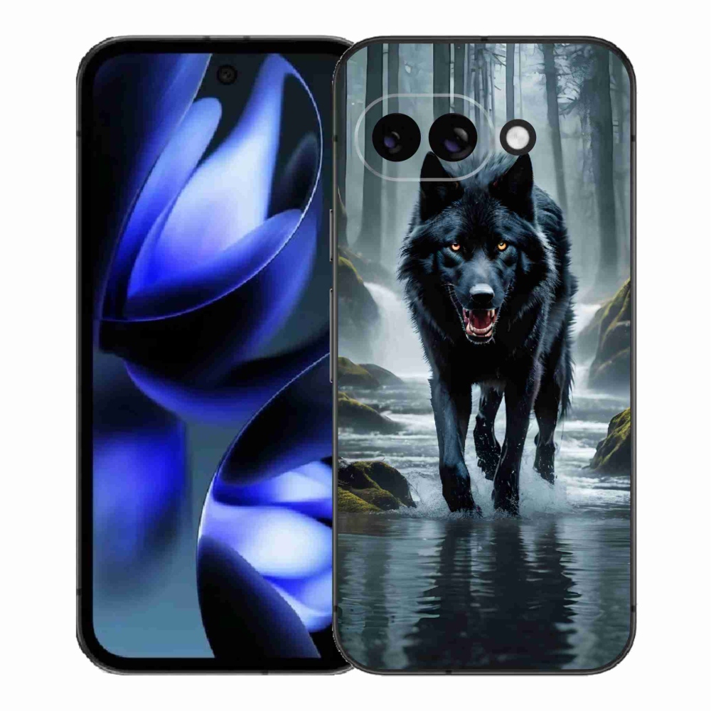 Zselés borítás mmCase a Google Pixel 9a számára - fekete farkas