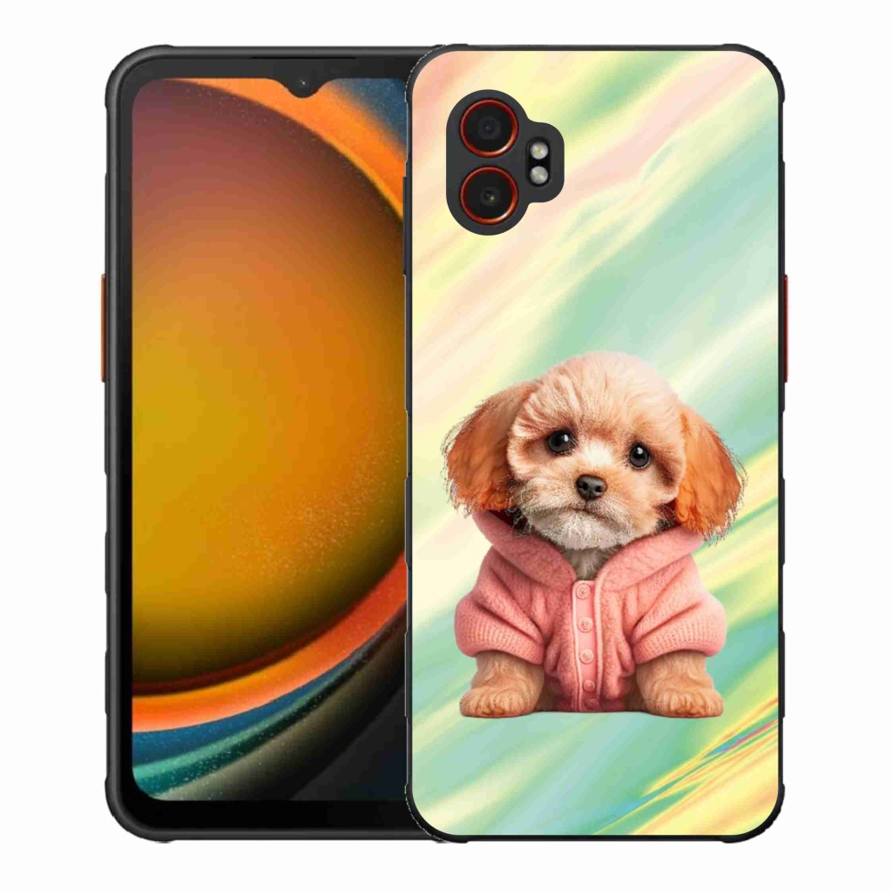 Gél borítás mmCase Samsung Galaxy Xcover 7 Pro - pulóveres kiskutya Samsung Galaxy Xcover 7 Pro - pulóverben
