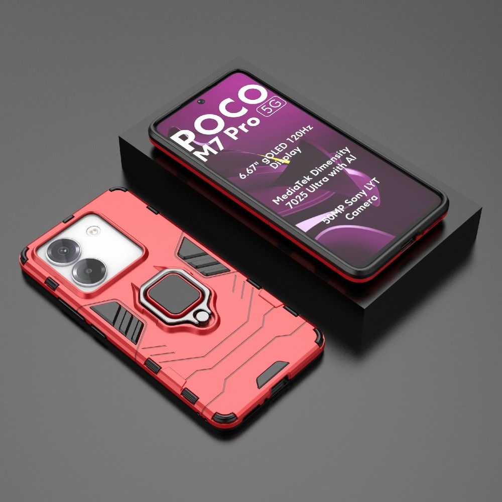 Guardy tartós borító a Xiaomi Poco M7 Pro 5G készülékhez - piros