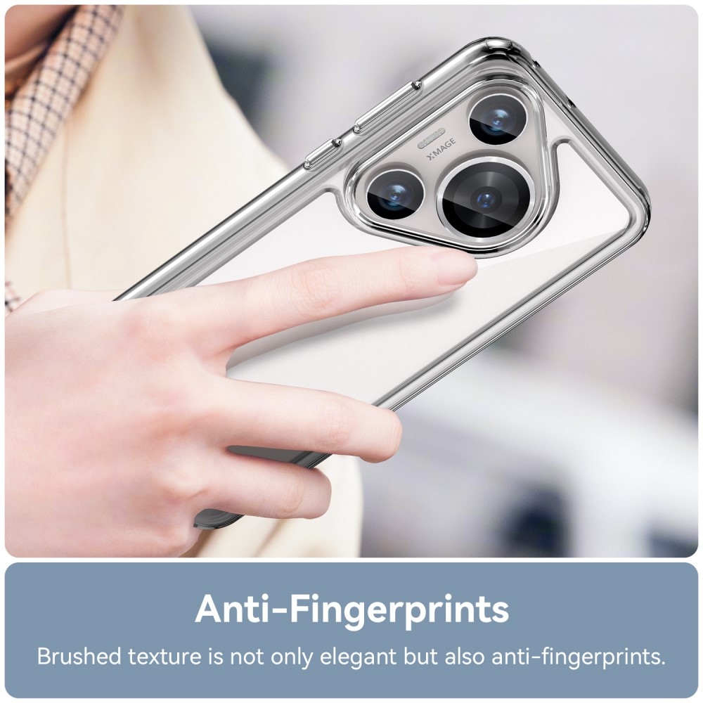 Gél tok kemény hátlappal a Huawei Pura 70 Pro számára - átlátszó