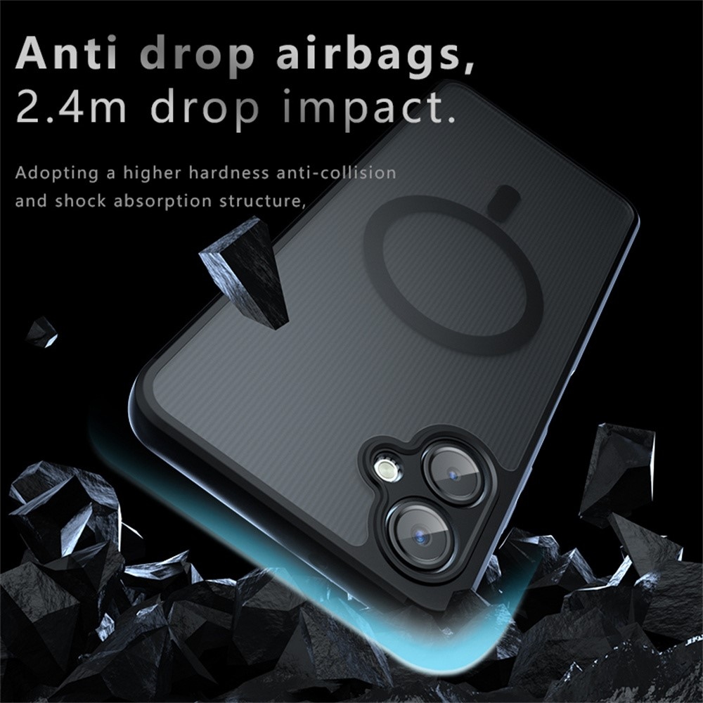 Matt zselés tok MagSafe tok a Samsung Galaxy A06 4G készülékre - fekete