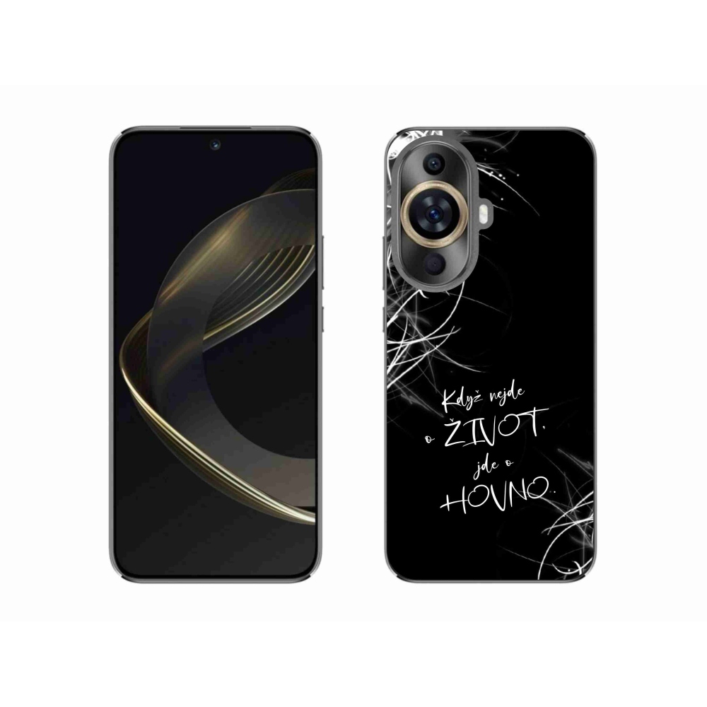 Gél borító mmCase a Huawei Nova 11 készülékhez - vicces szöveg 16 fekete háttér