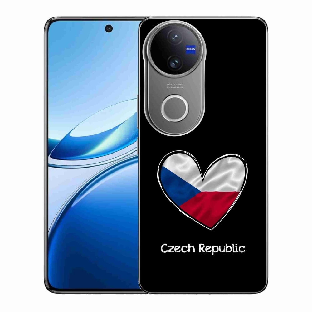 Gél borító mmCase a Vivo V50 5G - zászló szív fekete háttérrel