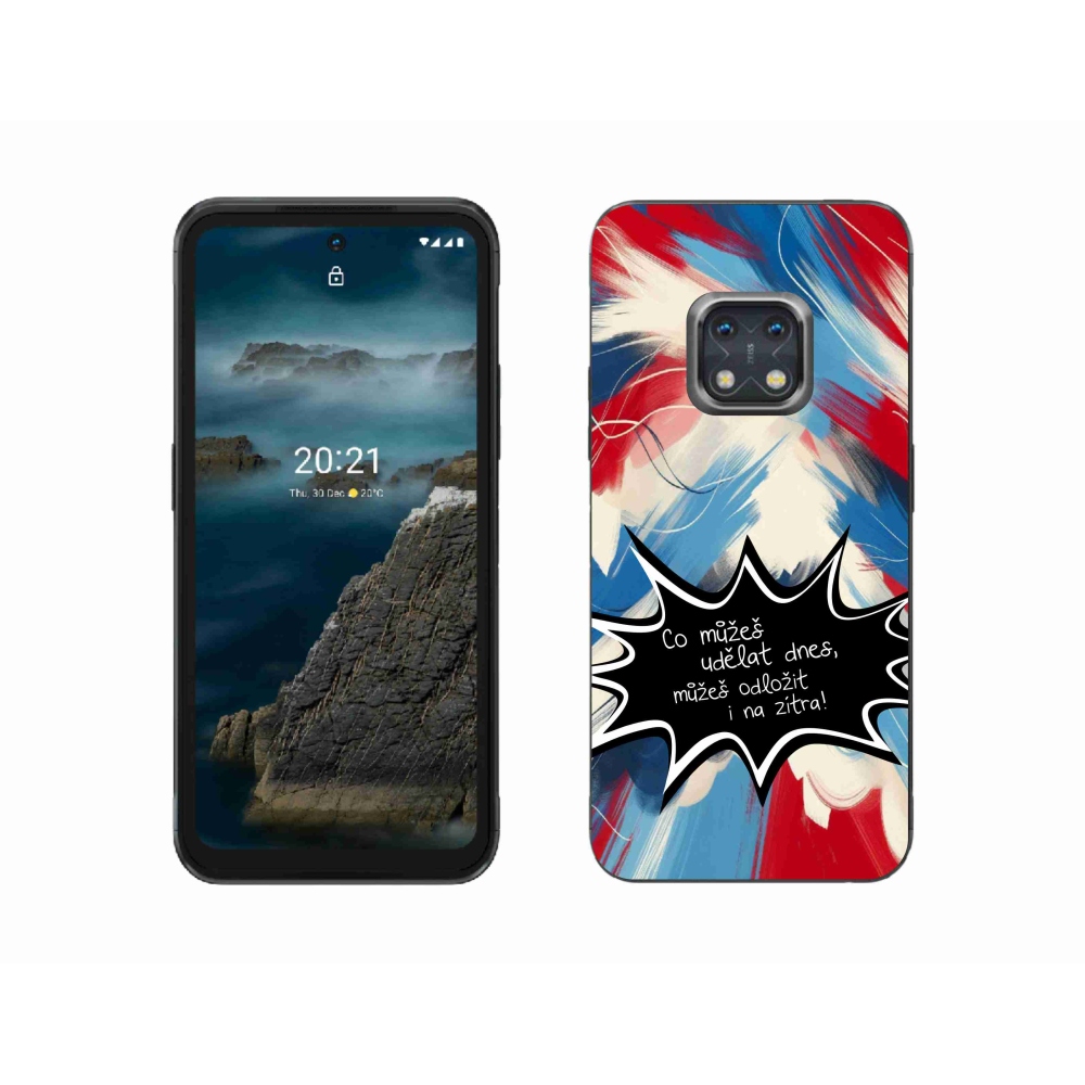 Zselés borító mmCase a Nokia XR20 készülékhez - vicces szöveg 9 fekete háttér