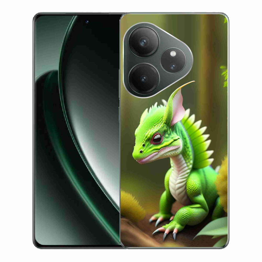 Zselés borítás mmCase a Realme GT 6 5G/GT 6T 5G számára - zöld sárkány