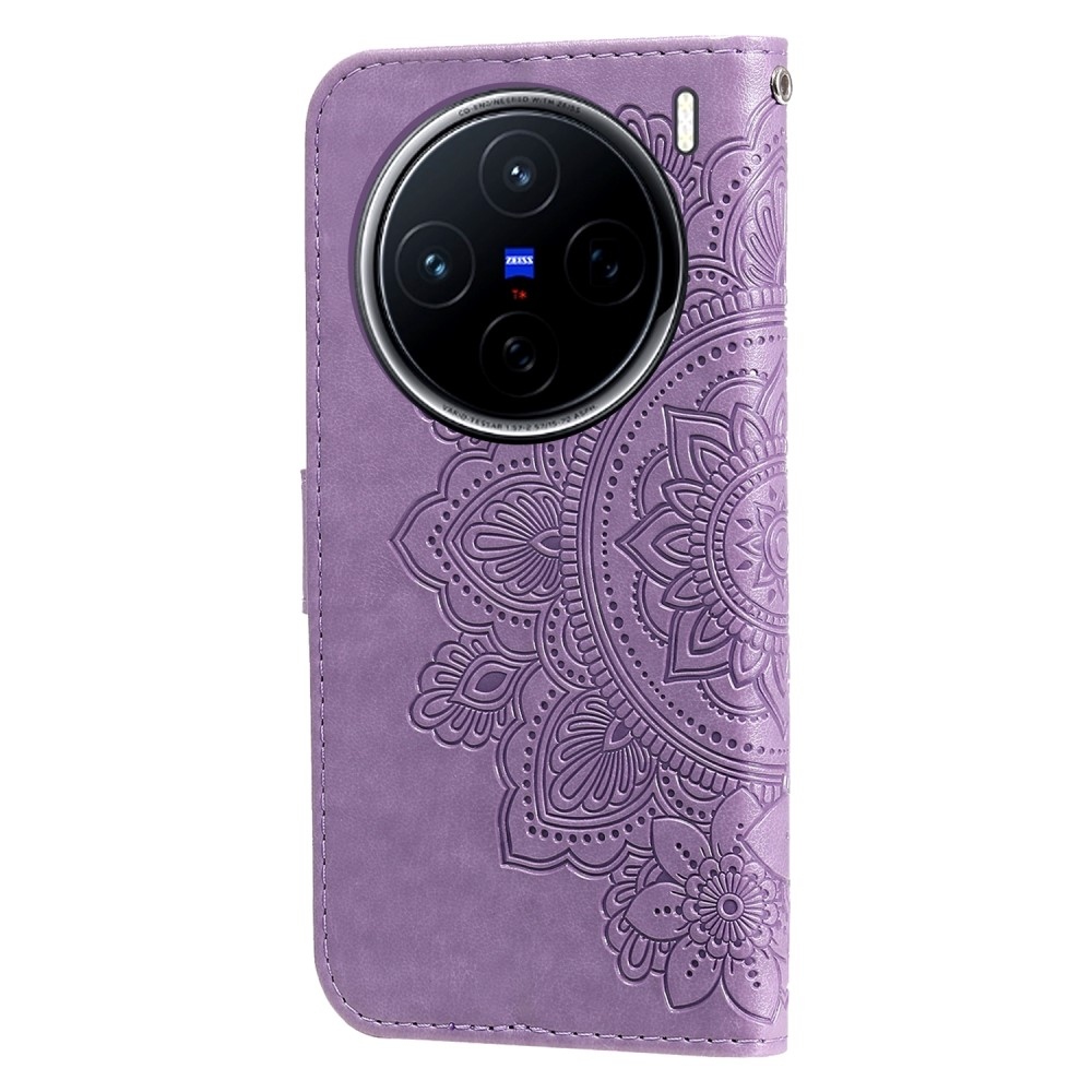 Mandala könyv tok a Vivo X200 5G készülékhez - lila