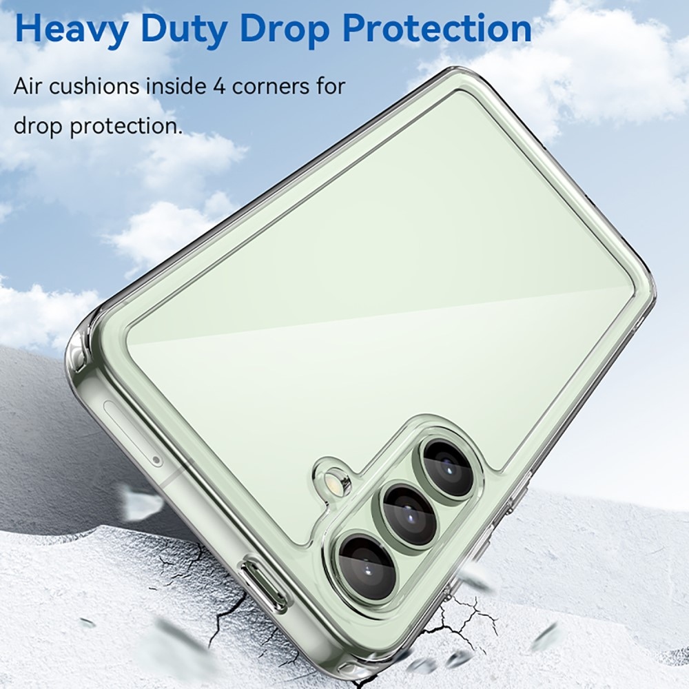 Gél tok kemény hátlappal Samsung Galaxy S24 FE készülékhez - átlátszó