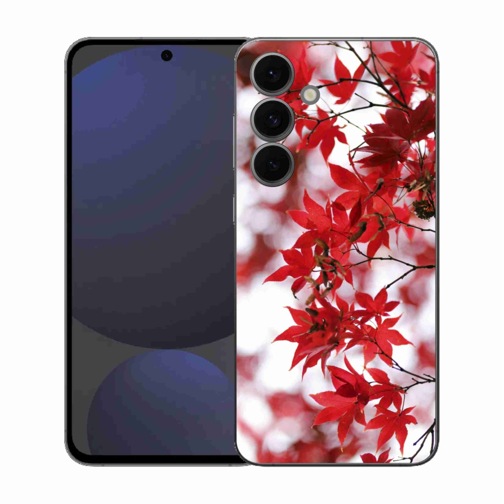 Zselés borítás mmCase Samsung Galaxy S25 FE - piros levelek