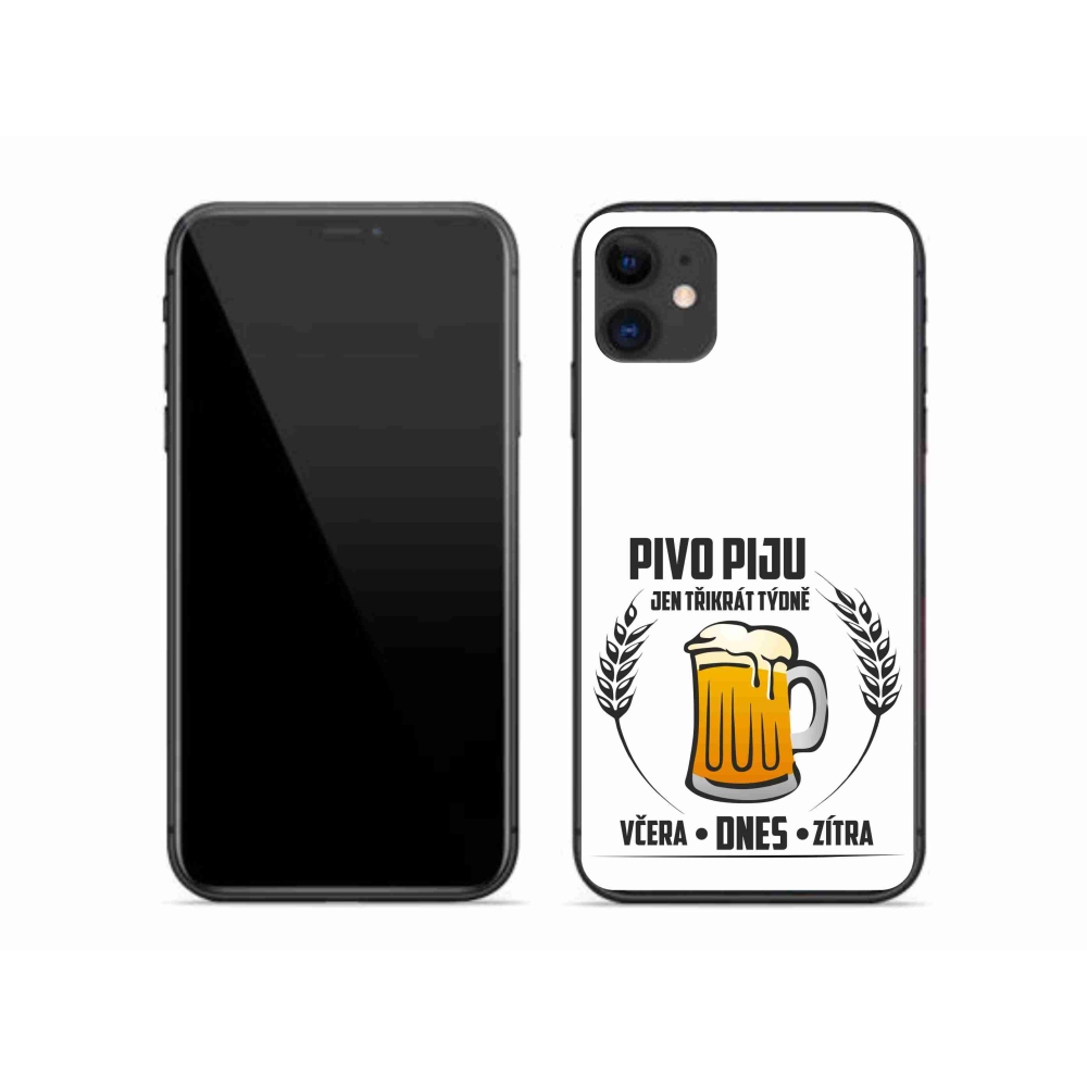 Gél borítás mmCase iPhone 11 készülékhez - sör motívum fehér háttér