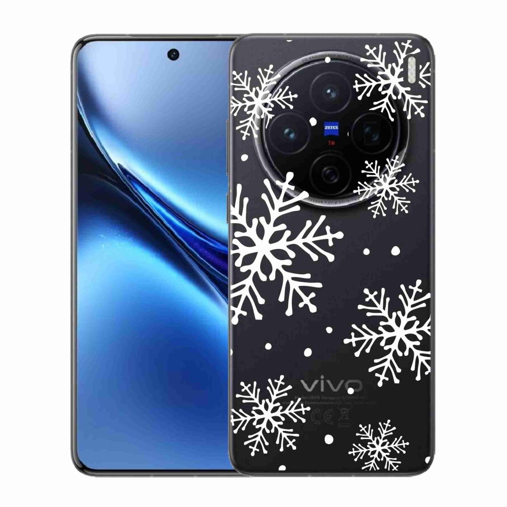 Zselés borítás mmCase a Vivo X200 5G-n - fehér pelyhek átlátszó háttéren