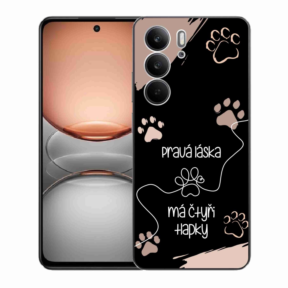 Zselés borító mmCase a Realme C75 készülékhez - kutyamotívum 1 fekete háttér