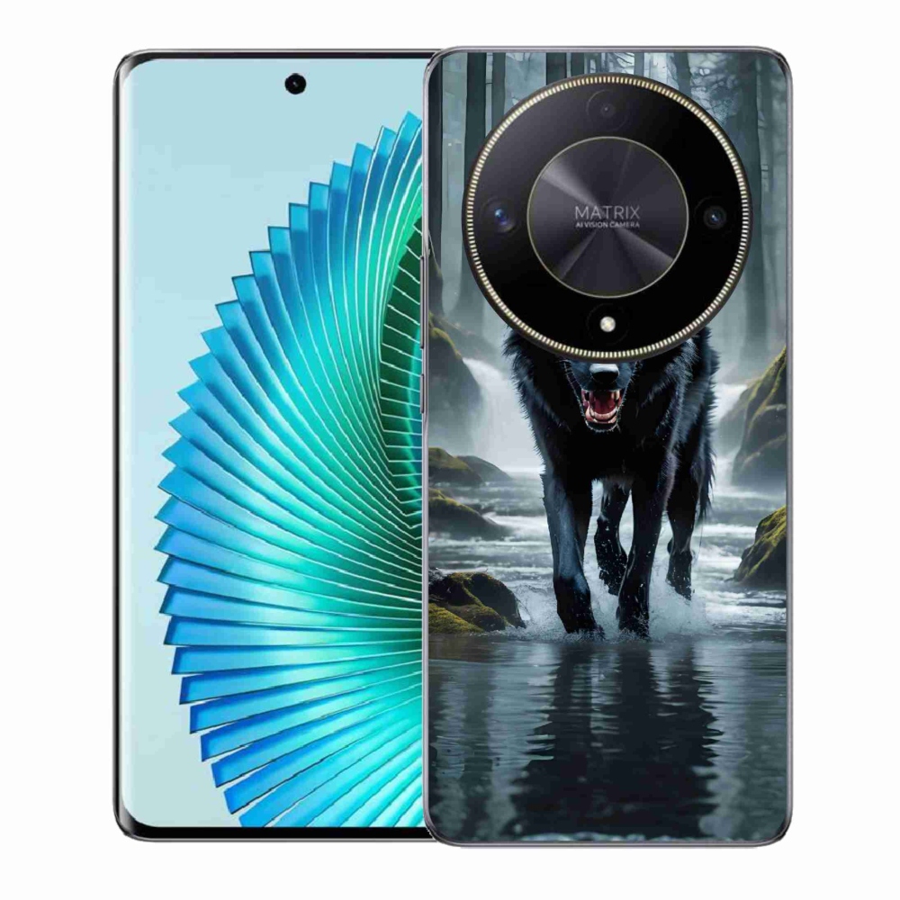 Zselés borítás mmCase a Honor Magic 6 Lite 5G készülékhez - fekete farkas