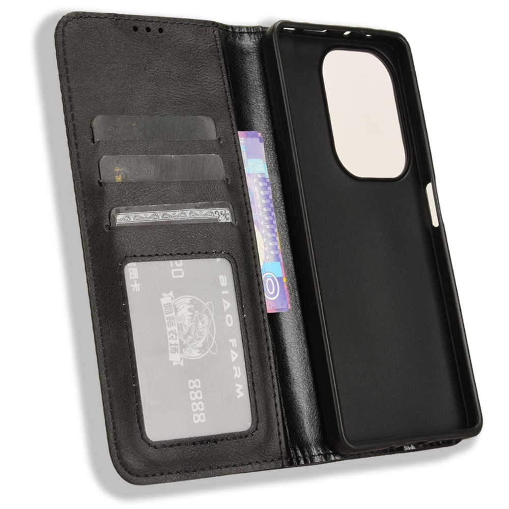 Vintage könyv tok a Xiaomi Redmi Note 14S/Note 13 Pro 4G/Poco M6 Pro számára - fekete