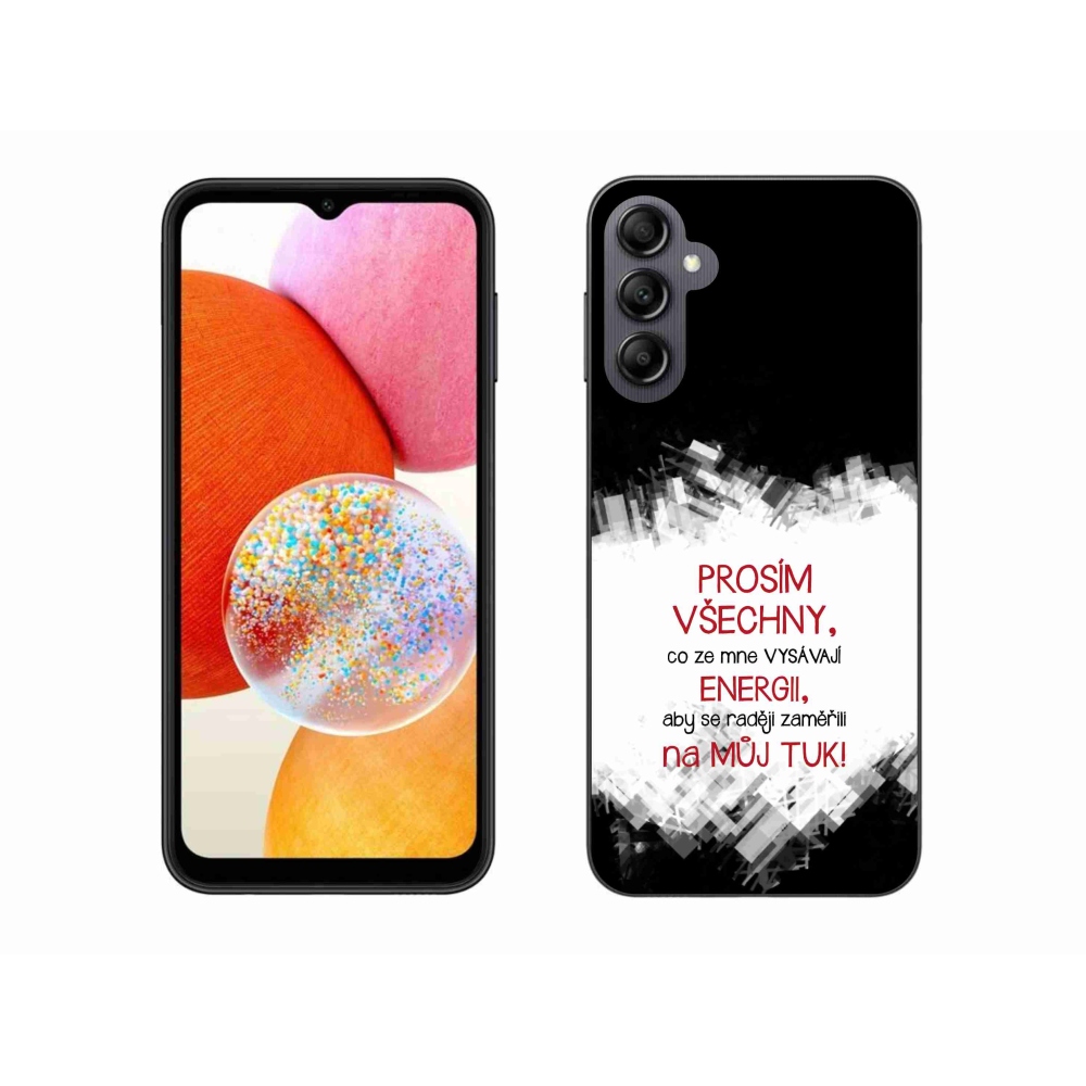 Gél borító mmCase Samsung Galaxy A14 4G/5G - vicces szöveg 1 piros