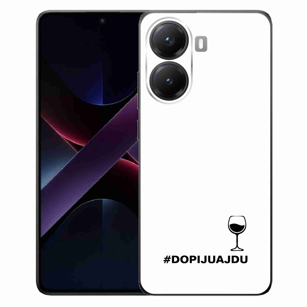 Gél borítás mmCase a Xiaomi Poco X7 Pro 5G számára - bor motívum fehér háttérrel