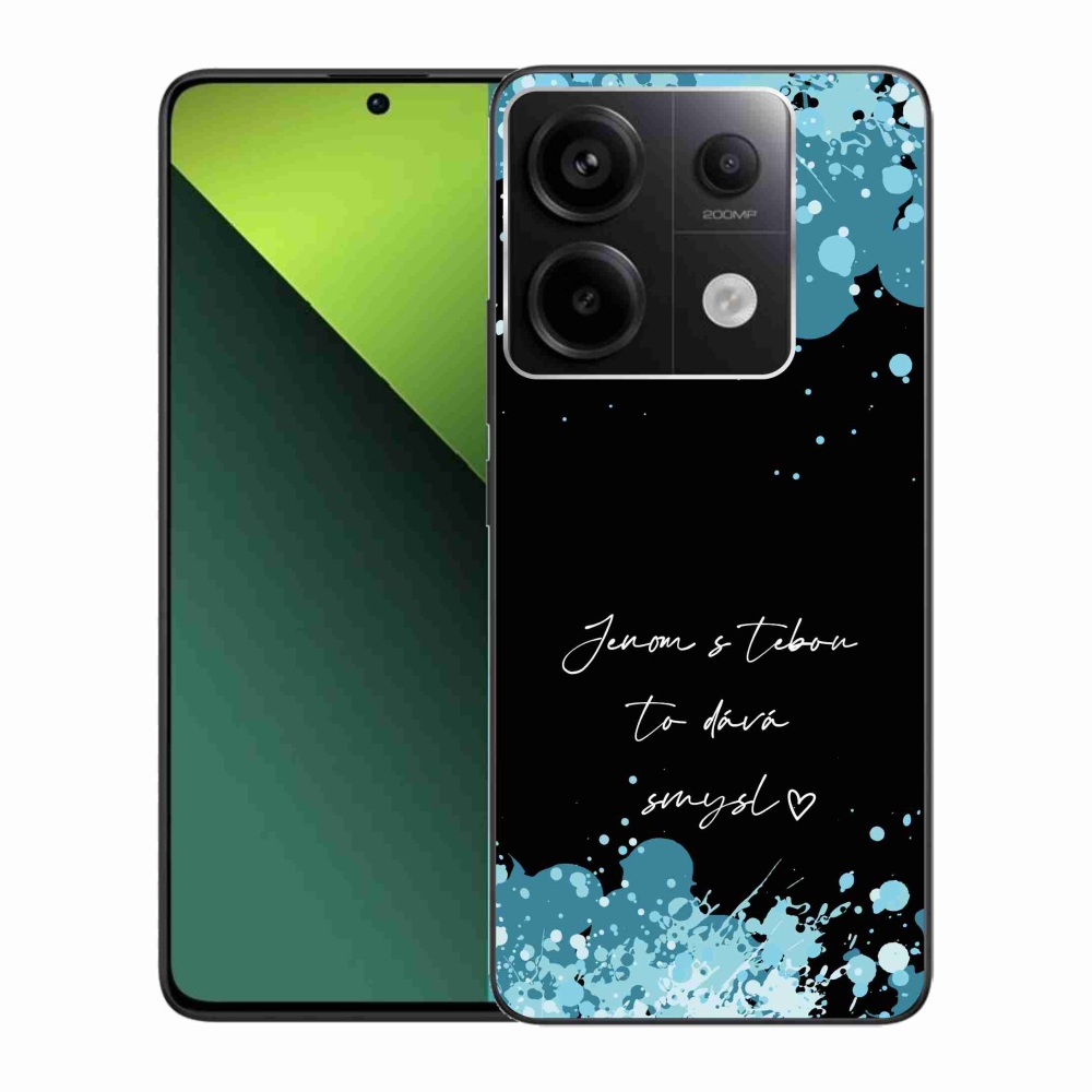 Gél borító mmCase a Xiaomi Redmi Note 13 Pro 5G/Poco X6 5G - szerelmes szöveg fekete háttérrel