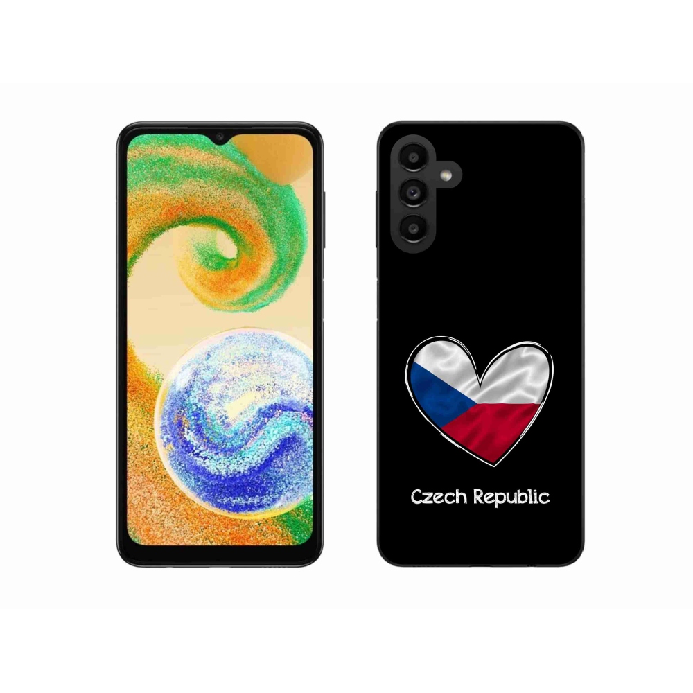 Zselés borítás mmCase Samsung Galaxy A04s (164.7x76.7x9.1mm) - zászlós szív fekete háttérrel