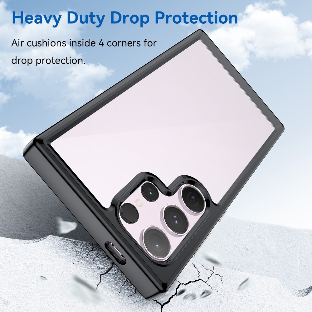 Gél tok fix hátlappal Samsung Galaxy S24 Ultra készülékhez - fekete