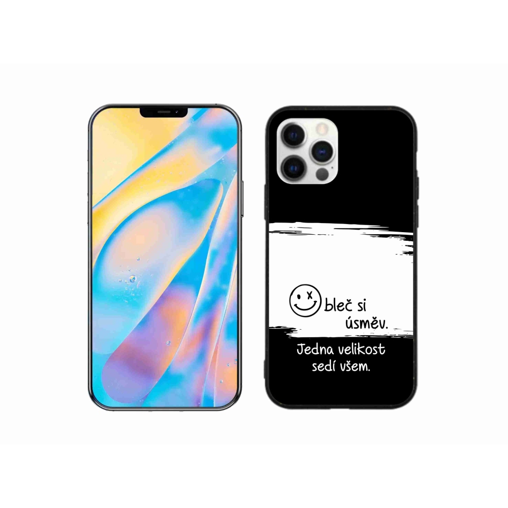 Gél borítás mmCase iPhone 12 Pro készülékhez - vicces szöveg 8 fekete-fehér háttérrel