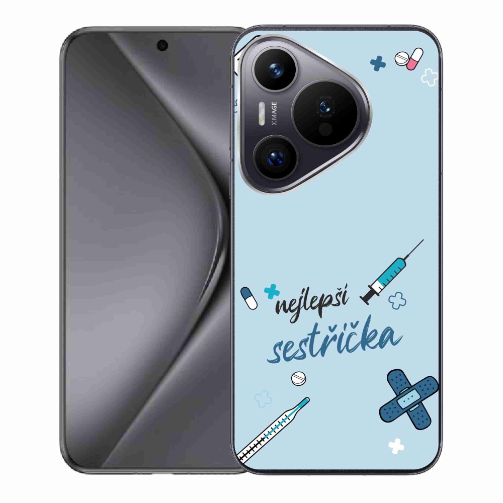 Gél borító mmCase a Huawei Pura 70-en - a legjobb kishúg kék háttérrel